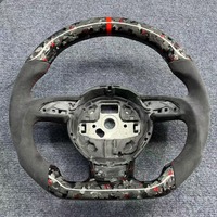 Volant de voiture en fibre de carbone et daim LED pour Audi TT R8 S3 S4 S5 S6 S7 RS3 RS4 RS5 RS6 A6 C7 RS Q5 Q6 A4 A5
