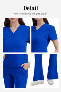 Uniformes de Enfermería de Moda, Uniforme de Enfermera de Hospital para Mujer, Pantalones de Campana con Bolsillos, Conjunto de Uniformes Médicos, Uniformes de Belleza, Conjunto de Trabajo - Product Image 4