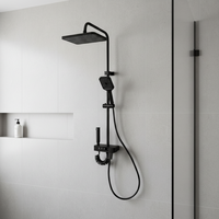 Ensemble de robinetterie de douche minimaliste avec poignée à levier unique et design mural pour salle de bain contemporaine