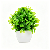 Prix d'usine Mini Bonsaï de pin artificiel conique, fleurs réalistes en plastique, verdure en pot pour table/étagère, décoration intérieure