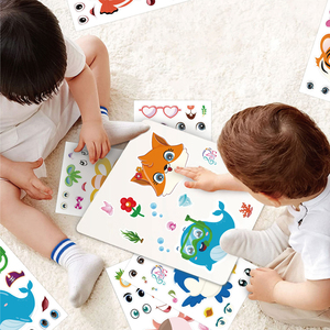 Foska bối rối giáo dục làm cho một khuôn mặt Sticker Sheets động vật cho trẻ em mầm non học tập Sticker sách cho trẻ em - Product Image 6