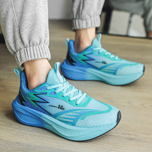 Sports Pro Running Shoes Q66 Royal Blue Fluorescent Green Mesh Breathable Lightweight Casual Sport Shoes for Men Women - Product Image 3