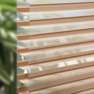 Rèm Cửa Văn Phòng Điều Khiển Ánh Sáng 100% Polyester Bán Sỉ Ba Lớp Thiết Kế Mới Rèm Cửa Shangri-la - Product Image 2