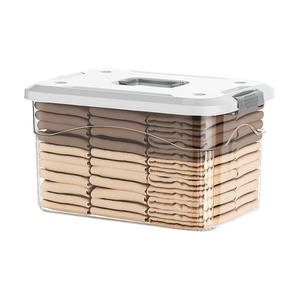 가정용 뚜껑이있는 투명 플라스틱 유틸리티 보관 용기 투명 의류 보관함 - Product Image 2