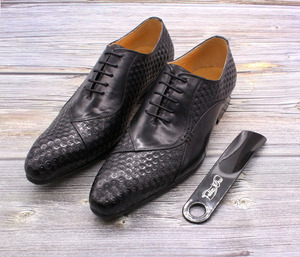 Chaussons de smoking pour hommes de haute qualité, en cuir véritable, à enfiler, grandes tailles disponibles pour l'automne - Product Image 6