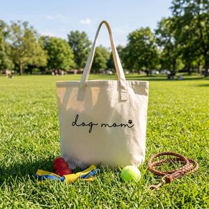 Custom Letter Print Canvas Tote Recycle Material, Zippered & Pocketed Personalized Large Shopping <b>Bag</b> With Logo Size Options - Product Image 1