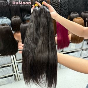 Extensiones de Cabello Humano Virgen Brasileño Remy, Lisas, con Doble Trama, Color Natural, Venta al Por Mayor - Product Image 1