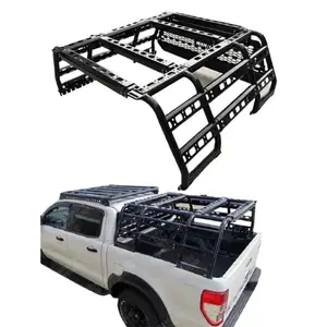 Evrensel 4x4 kamyonet ayarlanabilir Roll Bar küvet raf yatak merdiven raf çatı Ute küvet portbagaj kafesi