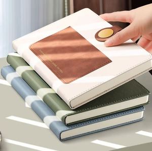 Factory Promotion Magnetic Leather Notebook <b>Set</b> with Pen Holder Concave Pocket Business Gift Customized logo Style - Product Image 2