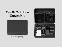 Kit compact de nettoyage et d'éclairage pour voiture : Laveuse, aspirateur, pompe à pneus, LED 500M 15W, chargeur sans fil USB à charge rapide 5A, batterie de voyage