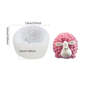 Molde de silicona 3D de oveja pequeña para hacer velas, jabones de aromaterapia, yeso <span class=keywords><strong>y</strong></span> piedras difusoras DIY - Product Image 3