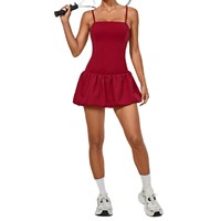 Robe une pièce sans manches pour femme, patchwork floral imprimé numérique, spandex/nylon, bretelles respirantes, jupe de golf, de tennis, de yoga