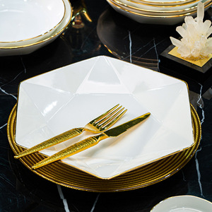 ชุดชามเซรามิกเคลือบทองคำแท้ งานฝีมือจากเมืองจิงเต๋อเจิ้น ลายทอง  ใช้กับไมโครเวฟได้  สไตล์จีนใหม่ ของขวัญขึ้นบ้านใหม่  ชุดภาชนะบนโต๊ะอาหาร - Product Image 2