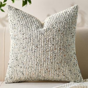 18x18インチ ソフトシェニール枕カバー ソファ リビングルーム カウチ用 無地染めケース - Product Image 4