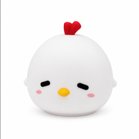 Veilleuse LED en plastique en forme de poussin, lampe RGB rechargeable, contrôle tactile, Type-C, jouet lumineux animal souple, pour chambre à coucher