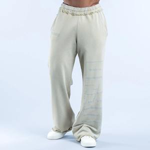 بنطلون رياضي رجالي مخصص بحواف خام وتصميم ممزق، بنطلون كاجوال للرجال، بنطلون جوجر بقصة عادية، بنطلون رياضي للرجال - Product Image 5