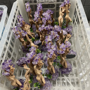 Kerajinan Amethyst alami grosir pohon Dryad orang Amethyst kerajinan Resin Groot untuk dekorasi - Product Image 4