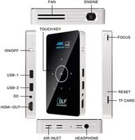 Agréable P6 Mini Projecteur DLP Android 9.0 WiFi Sans Fil Portable Film Home Cinéma Pour Smartphone Miracast Airplay