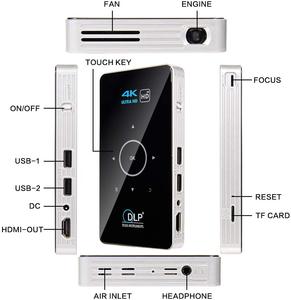 Thú vị <span class=keywords><strong>P6</strong></span> <span class=keywords><strong>Mini</strong></span> chiếu <span class=keywords><strong>DLP</strong></span> Android 9.0 wifi không dây di động Movie Home Cinema cho điện thoại thông minh Miracast AirPlay - Product Image 2