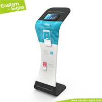 Support d'affichage personnalisé en tissu tendu pour tablette, support de photomaton, kiosque multimédia portable autoportant
