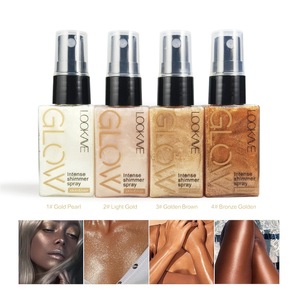 LOOKAVE Spray illuminateur liquide nacré végétalien de haute qualité pour le visage, le corps et le cou, maquillage éclatant, finition personnalisée, résistant à l'eau - Product Image 1
