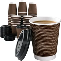 Gobelet en papier ondulé pour café chaud, idéal pour les grossistes et la vente en gros