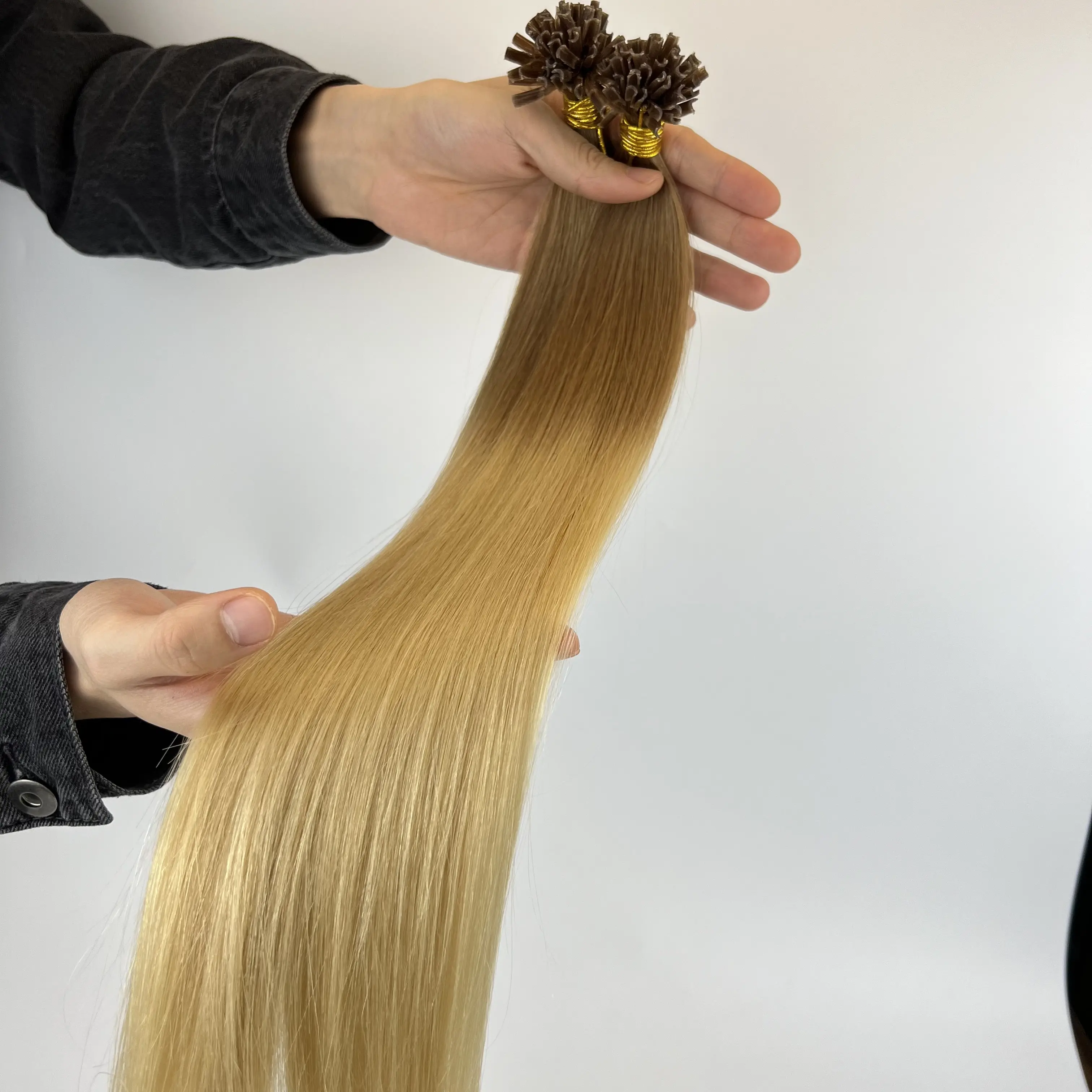 Extensiones de cabello humano con punta en U, todos los colores, 100% virgen