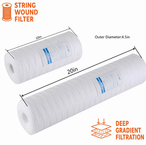 Cartouche filtrante à sédiments en PP enroulée sur mesure OEM, vente en gros directe d'usine, cartouche de remplacement pour purificateur d'eau 10 et 20 pouces - Product Image 4