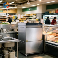 Lave-vaisselle professionnel sous comptoir en acier inoxydable 304, stérilisation haute température, 40 paniers/heure pour hôtels, restaurants, bars