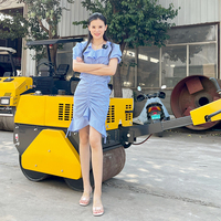 Livraison gratuite!!! Compacteur de chaussée compact EPA/EURO 5, 1 tonne, 1,5 tonne, 2 tonnes, mini-rouleau compresseur vibrant portatif autoporté