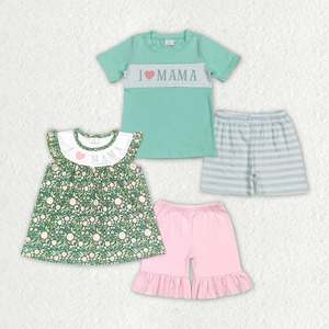 Conjuntos de Verano I Love Mama Match para Bebés y Niñas Pequeñas - Conjuntos Casuales Ecológicos de Manga Corta - Product Image 5