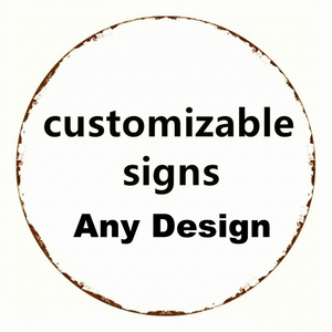 Customize Round Metal Sign Personalized Wall Decor with Your Text <strong>Image</strong> Logo Hanging <strong>Plaque</strong> for Home Garden Kitchen Bar Cafe - Product Image 1
