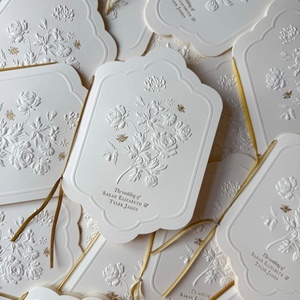 Invitaciones de Boda de Papel <span class=keywords><strong>y</strong></span> Cartulina con Impresión Tipográfica <span class=keywords><strong>y</strong></span> Cinta de Sellado a Juego para Empresas de Eventos, Venta al Por Mayor - Product Image 1