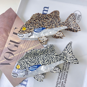 Ocean Series Tiger Spot Acide Acétique Griffe Clip Niche Design Texture Animal Requin Clip Haute Qualité Cheveux Accessoires - Product Image 5