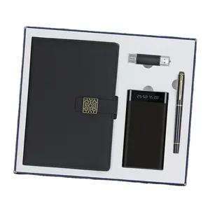 New Product Ideas 2024 4 In 1 A5 Leather Notebook Pen Custom Logo Gift Sets Corporate Items For Marketing
