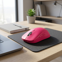 Ratón inalámbrico personalizado recargable con tres modos, óptico, para diestros, con botones laterales.