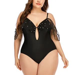 Maillot de bain une pièce en tulle noir, Monokini, décolleté plongeant en v, dos nu, taille haute, costume de bain pour femmes, 2023