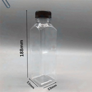 Food Grade 12oz Empty Reusable Transparent Disposable <b>Milk</b> Bulk Containers PET Plastic Beverage Bottle With Lids for Juice - Product Image 2