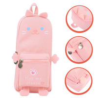 2025 plus récent rose Mini sac à dos école papeterie sac grande capacité toile mignon fille enfants Animal Design étudiant porte-crayon
