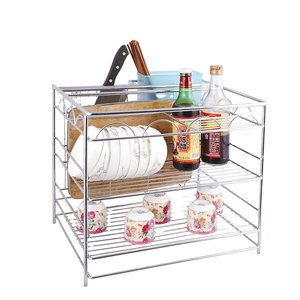 2024 recién llegado utensilios de cocina estante para platos con marco de alambre de 2 niveles - Product Image 1