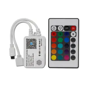 Hot selling 16 Million kinds of RGB Colors DIY DC12V 24V WiFi Music RGB LED Strip Light Controller with IR 24 Keys Remote