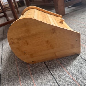 Boîte à pain en bambou en forme de larme avec tiroir, organisateur de rangement de cuisine, design réglable - Product Image 3