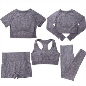Bộ 5 Sản Phẩm Yoga Không Đường May Cho Nữ Áo Ngực Thể Thao Logo Tùy Chỉnh Quần Legging Tập Thể Dục Quần Áo Tập Gym - Product Image 3