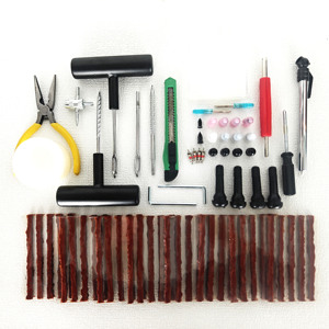Kit de réparation de pneus sans chambre à air pour moto TOOLON avec outils en acier au carbone, poignée antidérapante, bouchons de réparation de pneus noirs, garantie 1 an - Product Image 2