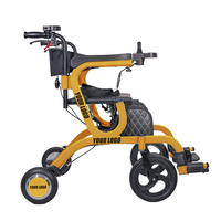 Déambulateur électrique 3-en-1: Marcheur à assistance électrique pliable et léger avec siège et panier pour le soutien à l'extérieur et au shopping