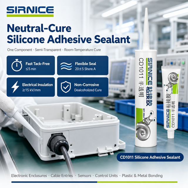 SIRNICE CD1011 Non Corrosive Silicone Adhesive Sealant for Electrical Enclosures and PCB Assemblies