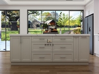 Isla de Cocina con Barra de Desayuno y Asientos, Estación de Preparación Móvil de Roble Macizo de 1500 mm con 4 Taburetes, Fregadero de Cocina con Gabinete