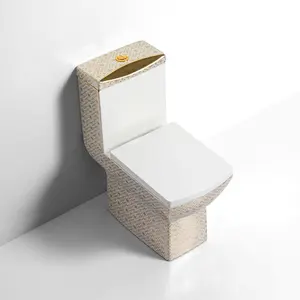 2023 New Arrival Best Quality Portable Bathroom Golden 1 Piece Toilet