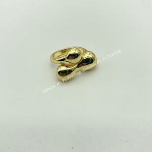 INS New Arrival Casal Declaração de Moda Anéis Ajustáveis 18k Ouro Prata Forma Irregular para Festa de Noivado para Mulheres Homens - Product Image 5