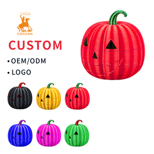Pumpkin Shape <b>Herb</b> <b>Grinder</b> Metal Manual Twist Shaker Plastic Grind Tool Custom Logo Gift Accessory - Product Image 4